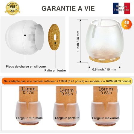 *tuolin jalka-40 KPL-huopajalka-12-16MM-Silikonityyny huonekaluihin/tuoliin*