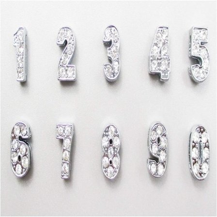 Rhinestone Alphabet Charms Letter Slide Charms Digital Number