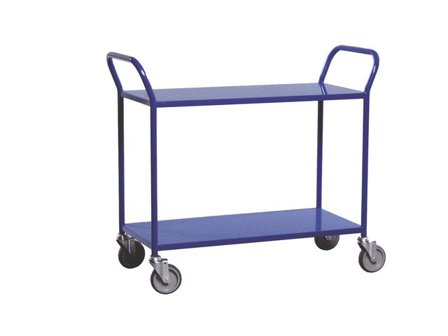 Bordsvagn 2 hyllplan Blå - Lyreco - Emballage och lagerutrustning - Lagerutrustning - Vagnar