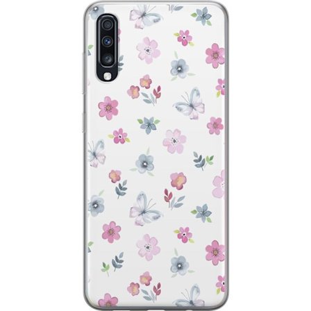 Mobilskal till Samsung Galaxy A70 med Blommor och fjärillar
