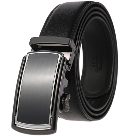 Automatisk spänne i läder för män, högkvalitativt herr bälte, avslappnade jeans