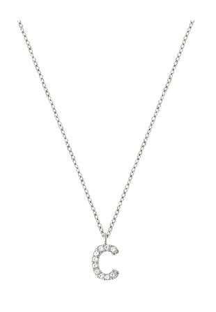 Mockberg Petite Stone Letter C Steel Necklace Smycken & klockor Dam Silver ONESIZE
