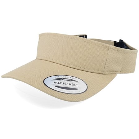 Yupoong - Beige visor Cap - Curved Khaki Visor @ Hatstore