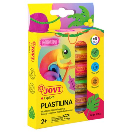 JOVI Plastilina Pâte à modeler ensemble de 6 Neon 15 g