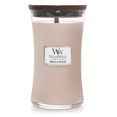 Woodwick Hourglass Candles Vanilla & Sea Salt 610gr - Candela Profumata