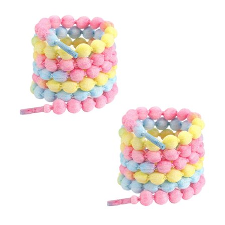 Fargerike runde flettede skolisser i polyester, 100 cm lange, for joggesko