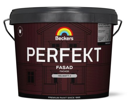 Beckers Fasadfärg, Perfekt Fasad helmatt, 3L, Svart, Färg & tapeter