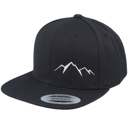 Wild Spirit - Small Mountain White/Black Snapback Snapback Black Cap - @ Hatstore