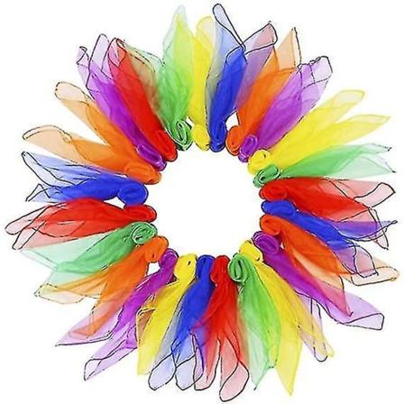 24 stk sjongleringssjal dansesjal magiske sjal musikalske firkantede bevegelsessjal for barn og voksne, 60 x 60 cm i 6 farger