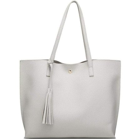 Håndtasker til kvinder, Dame Håndtaske Tote Taske Blødt PU Læder Stor Kapacitet Dame Top Håndtag Skuldertaske Til Kvinder Sort Håndtaske Grå Grey