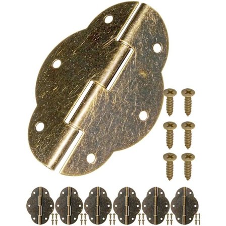 6x Antik Hængsel Bronze Jern Design Retro Vintage Landhusstil Dør Skabe Kabinet Værktøjskister Kasser 56 X 42 Mm Sæt Med 6