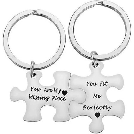 Kjærestegaver fra kjæreste - Du er min manglende puslespillbrikke Nøkkelringer for par Bursdag Valentinsdag Julegaver