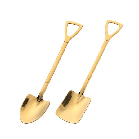 2 stk. rustfritt stål langhåndtak skje retro spade skje dessert kaffeskje