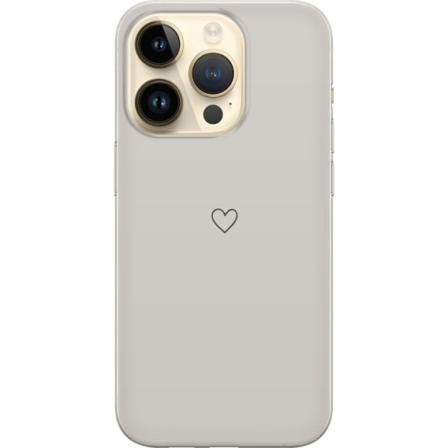 Apple iPhone 15 Pro Cover / Mobilcover - Hjerte Beige