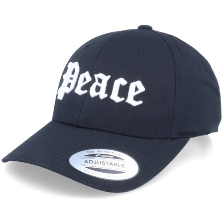 Blackletter - Svart adjustable Keps - 3D Peace Black Adjustable @ Hatstore