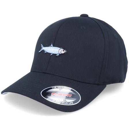 Skillfish - Svart flexfit Keps - Tarpon Fish Black Flexfit @ Hatstore