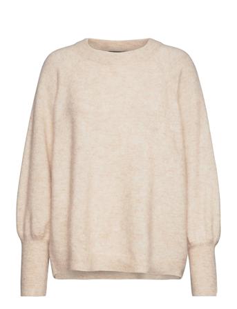 Slfsif Kaya Ls Knit O-Neck Pullover Rosa Selected Femme