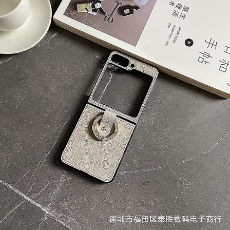 Pu Läderfodral Kompatibel Samsung Galaxy Z Flip 5 Med Ringhållare Ultratunn Stöttålig Z Flip 5 Skal