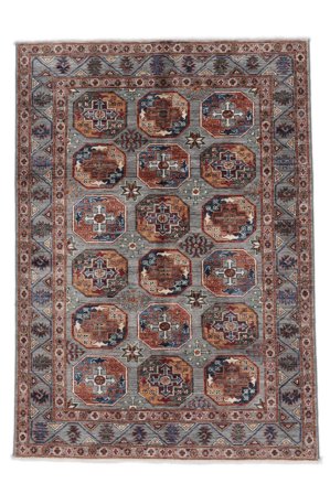 Hand Knotted Shabargan Rug 125X181 Wool Dark Red/Dark Grey Small