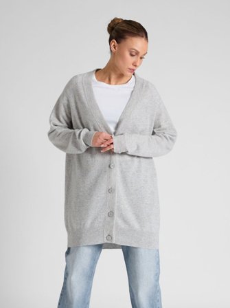 Kashmina - Kashmircardigan "Lykke" - lys grå - Size XS