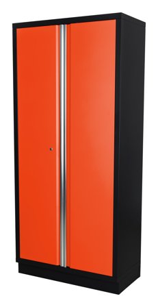 PELA 531977 Högskåp 915x458x2000 mm, orange/svart, Garageinredning & förvaring
