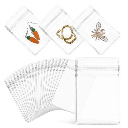 100 stk Smykkeforvaringsposer Mini Poser Små Plastposer Gjennomsiktige Smykkeposer Øredobberposer Forseglede Poser For Småbedrifter