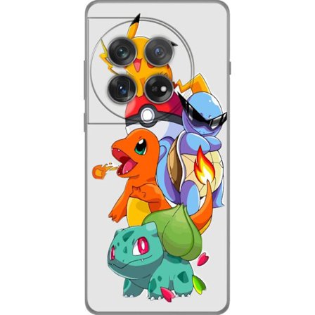 OnePlus 12 Läpinäkyvä kuori Pokémon Pikachu Charmander Squirtle Bulbasaur pino värikäs Pokémon kuva