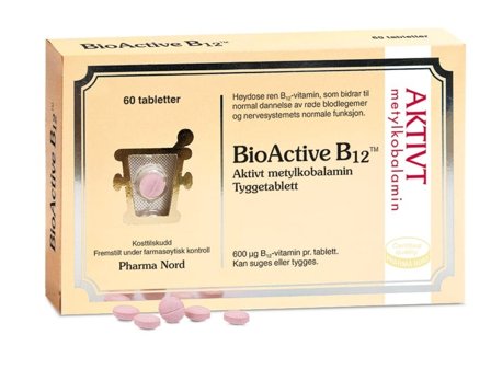 Pharma Nord BioActive B12 600 mcg tyggetabletter 60 stk