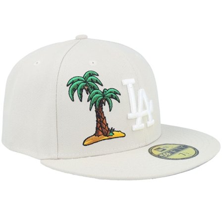 New Era - MLB Beige fitted Czapka Z Daszkiem - Los Angeles Dodgers Food Icon 59FIFTY Stone/White Fitted @ Hatstore