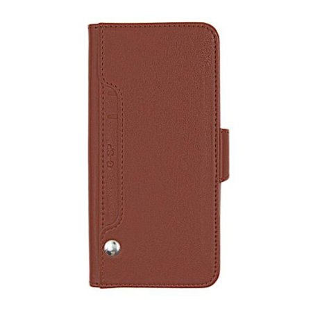 iPhone X/XS Flip Stand PU Leather Extra Card Wallet Case Brown