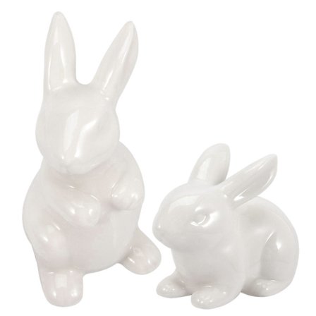 2 stk. Keramisk Kaninfigur Bedårende Kaninpynt Keramisk Kaninpynt Statue[HK]