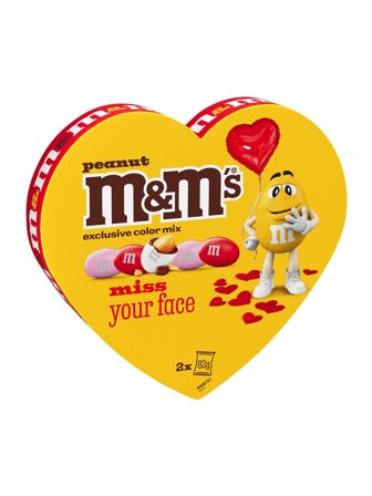 M&M'S peanuts with milk chocolate in a sugar coating in a heart-shaped gift box 0.164kg