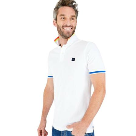 Eden Park Short sleeve polo shirt Hvid, Herre