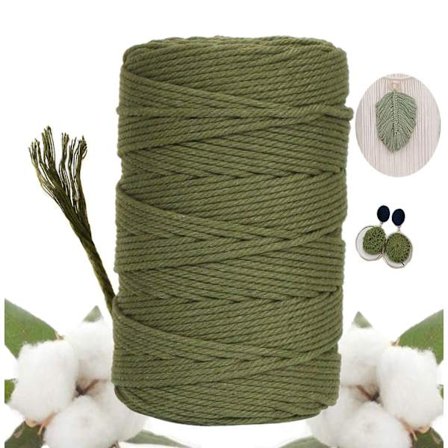 3 X 200 Mm Bomullskona Garn Makramégarn Bomullsrep Diy Konst Hantverk Stickverktyg