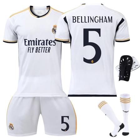 Real Madrid Bellingham No.5 Jersey Set Training Shirt Kostym för barn Vuxna Säsong 23-24 White Set B 2 White Set B 2XL