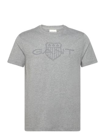Logo Ss T-Shirt Tops T-shirts Short-sleeved Grey GANT