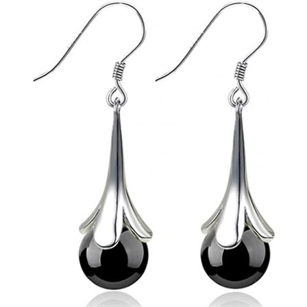 Morning Glory Krog Øreringe med Falsk Månesten Vedhæng