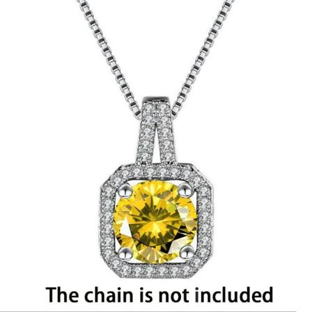 Rhinestone Pendant Nøglebenskæde GUL YELLOW