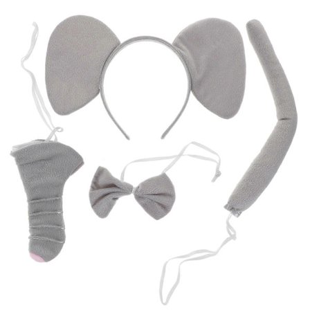 1 Set Barn Elefantdräkt Set Tecknad Elefant Cosplay Set Bedårande Elefantdräkttillbehör (LGL)