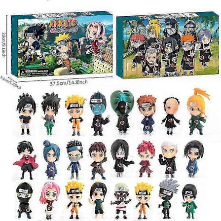 Naruto Julekalender, 24 stk Anime Nedtellingskalender Blind Box Barnegave