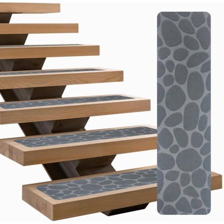 Selvklebende trappetrinnmatte, trappeklistremerke 7/15-pakning, sklisikker, mykt trappebeskyttelse