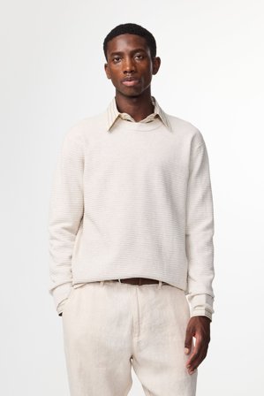 NN.07 Fabian 6686 Pullover Herren Weiß Bio-Baumwolle