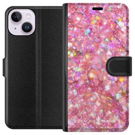 Kompatibelt Lommeboketui til Apple Apple iPhone 14 Cactus and Friends – PinkGlitter
