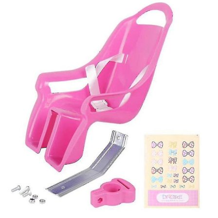 Universal Dukke Sykkelsete Med Klistremerker DIY Dekal Jenter Barn Sykkel Tilbehør, Rosa