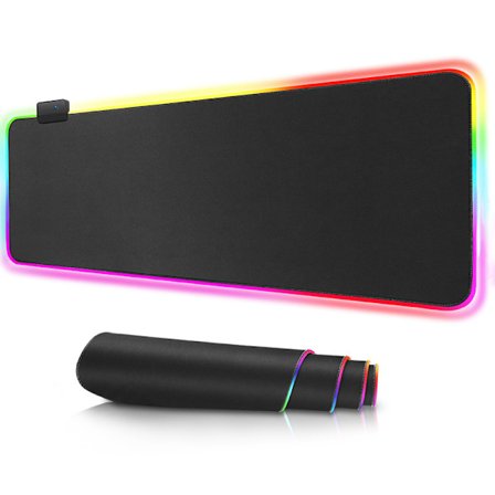 Gaming Musmatte med LED-lys - 80x30cm - RGB Svart