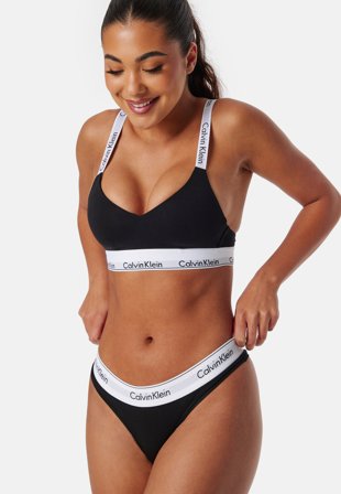 Calvin Klein - Light Lined Bralette - Black - Kläder - - Bubbleroom