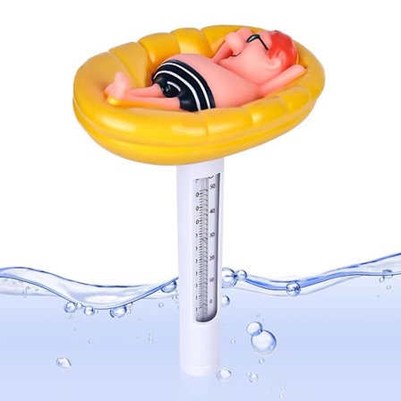 (Gul) Pooltermometer, Flytande Pooltermometer, Splittersäker Flytande Pooltermometer för Pool, Spa, Akvarium, Fiskdamm och B