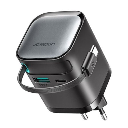 Joyroom GaN Wall Charger 65W with Retractable Cable (EU)