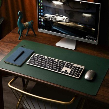 työpöydän matto 80x40cm PU nahkainen nahka tummanvihreä