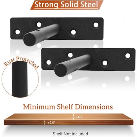 *Näkymätön hyllynkannatin, rautahyllyn tuki, seinähyllyn kiinnitys He*